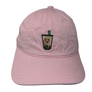 Boba Bubble Tea Slideback Hat Pink One Size Embroidered ChoKoLids